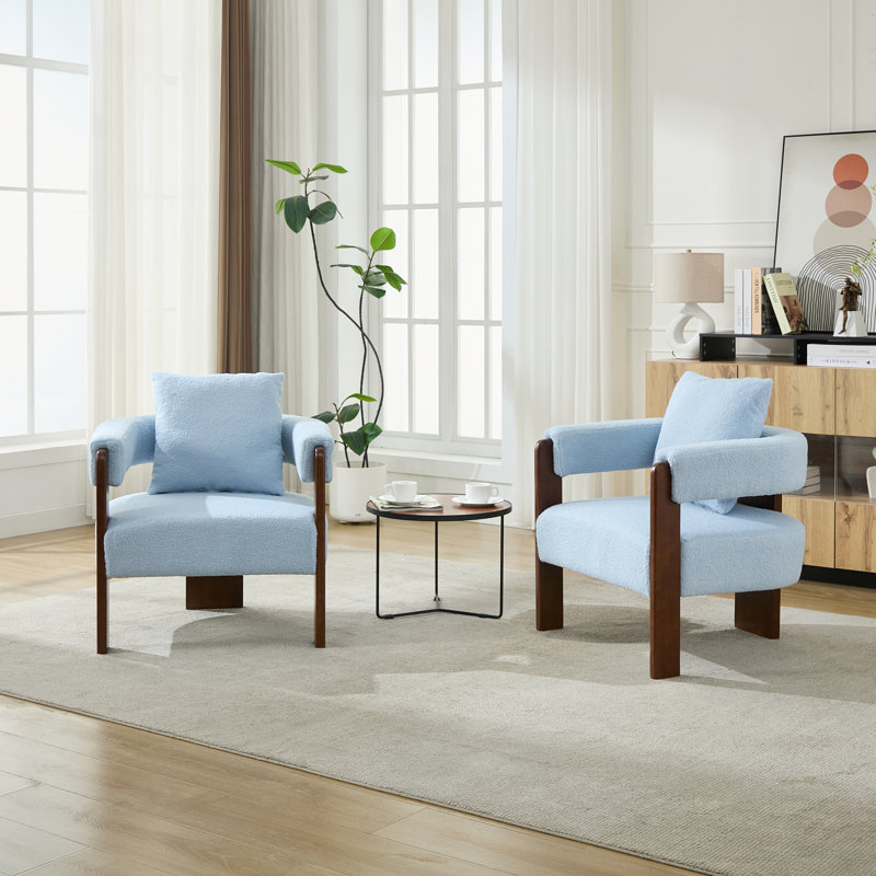 Chaise d'appoint rembourrée à 3 pieds, Blue