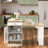Kitchen Island With Extendable Dining Table, Double-sided Storage, 2 Drawers, Power Outlet And Side Open Shelves