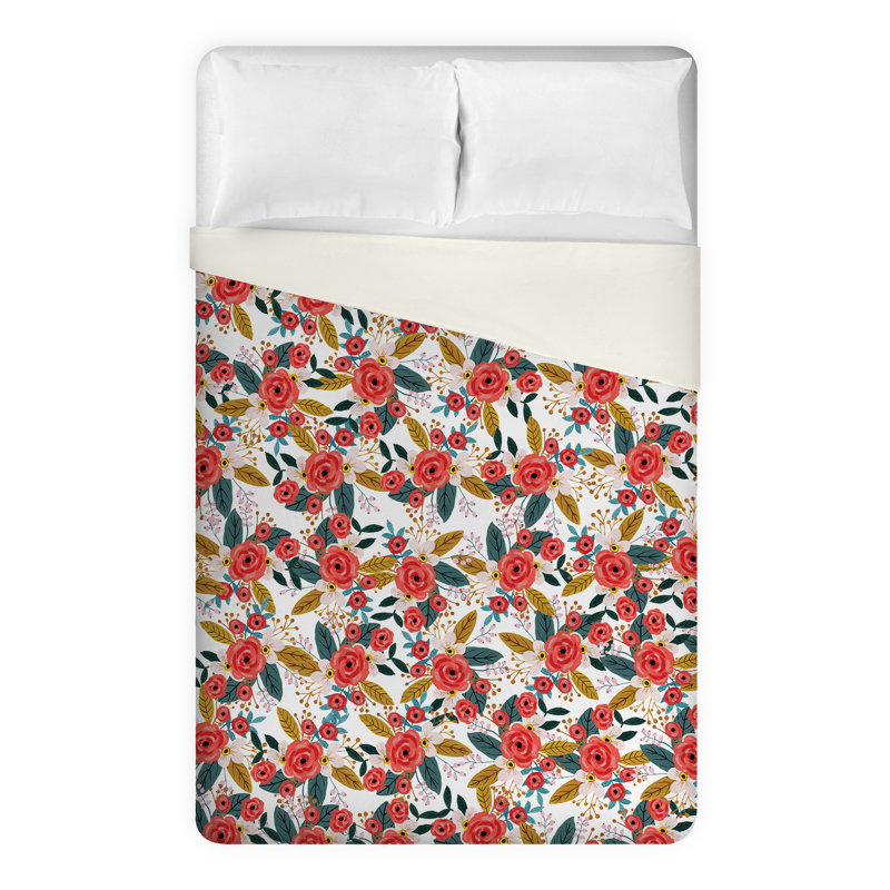 Blush Floral Duvet Cover, King Duvet Cover