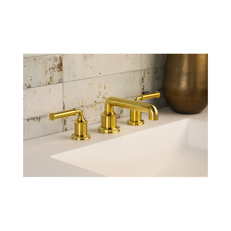 Taft Widespread Bathroom Faucet with Drain Assembly, Uncoated Polished Brass (Living, non-returnable)