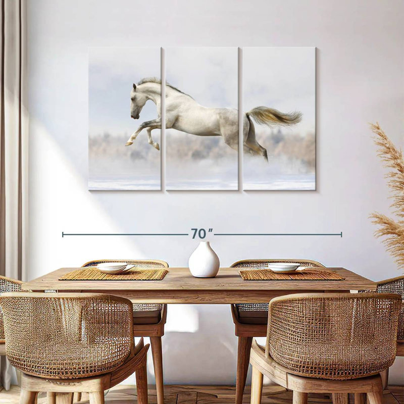 Brampt Jumping White Stallion, 36" H x 57" W