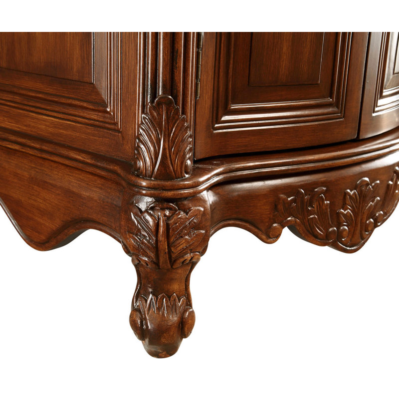 Lunette 27'' Single Bathroom Vanity with Top, Teak, Ivory White