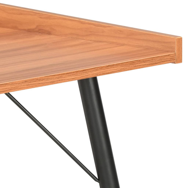 Abiba Metal Base Writing Desk, Brown