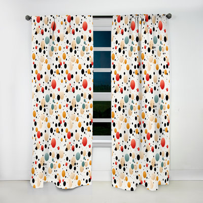 Vibrant Multicolor Polka Dots Pattern - Abstract Curtain - Room Darkening Curtain - 1 Panels