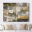 «Abstract Paint Effect», impression sur toile abstraite jaune noir sur fond grunge-87607311-87607312