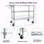 Chariot utilitaire roulant robuste, chariots roulants à 3 niveaux avec roues, avec guidon et tablettes, chariot de rangement de 36 po x 18 po x 32 po pour la cuisine, le restaurant et les plantes