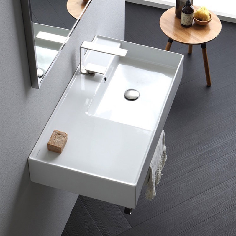 Scarabeo By Nameeks 17.3'' Glossy White Ceramic Rectangular Bathroom Sink with Overflow, null
