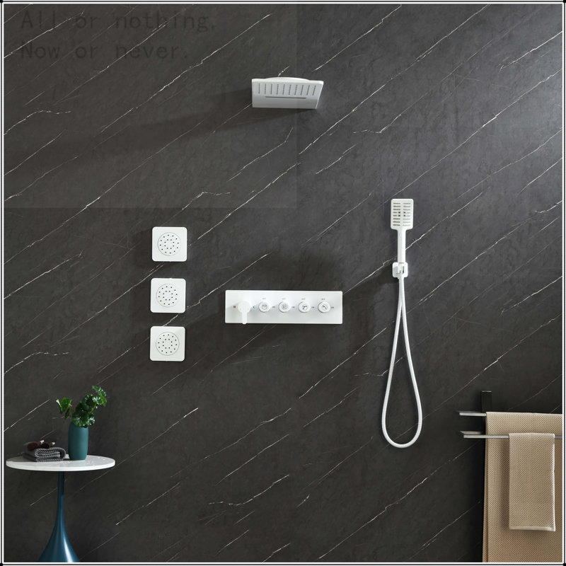 Système de douche à pluie murale avec 3 jets de corps
