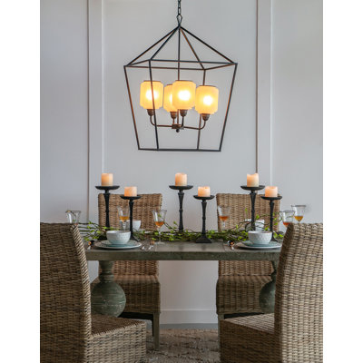 4 - Light Lantern Geometric Chandelier