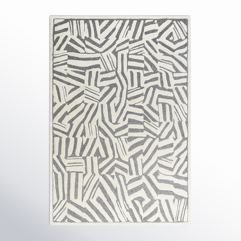 Ameeran Hand Tufted Wool Indoor Rug, Rectangle 2' x 3'