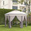 Auvent escamotable 13 pi x 13 pi pour l'extérieur, café et beige-124017160