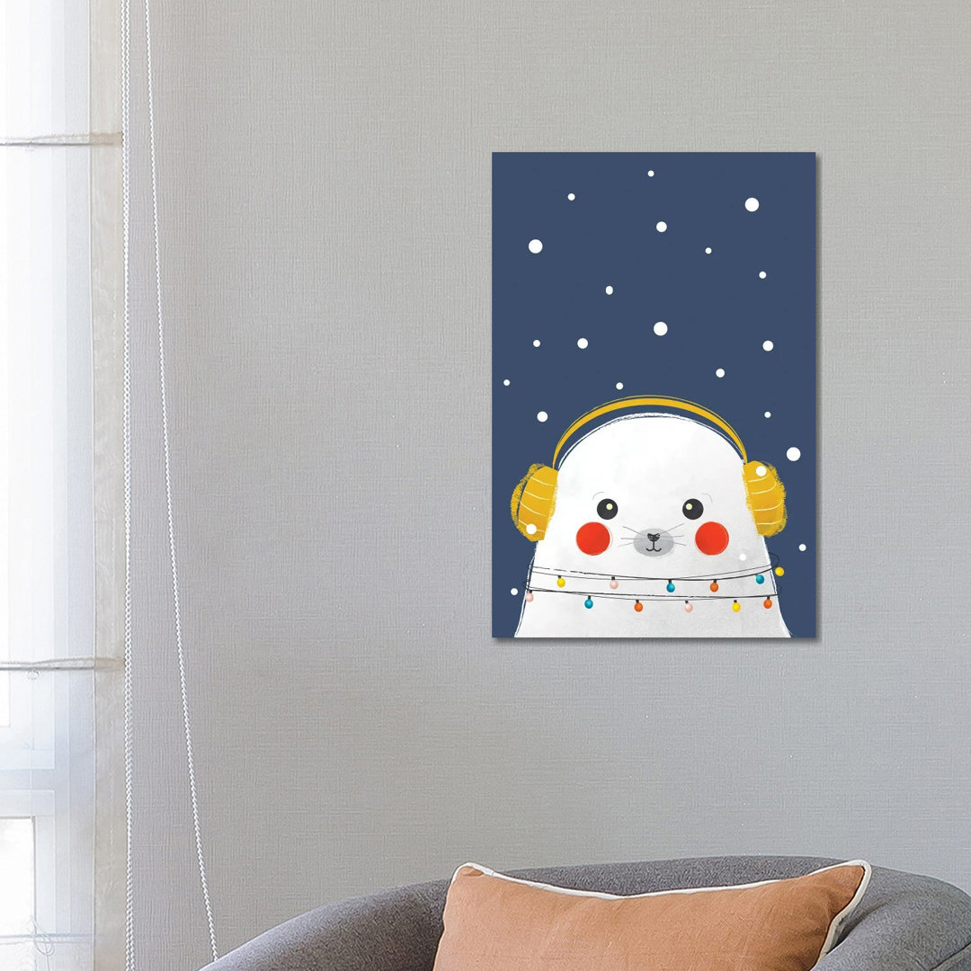 Christmas Baby Seal von Show Me Mars - Galerie-verpackte Leinwand Giclée auf Leinwand