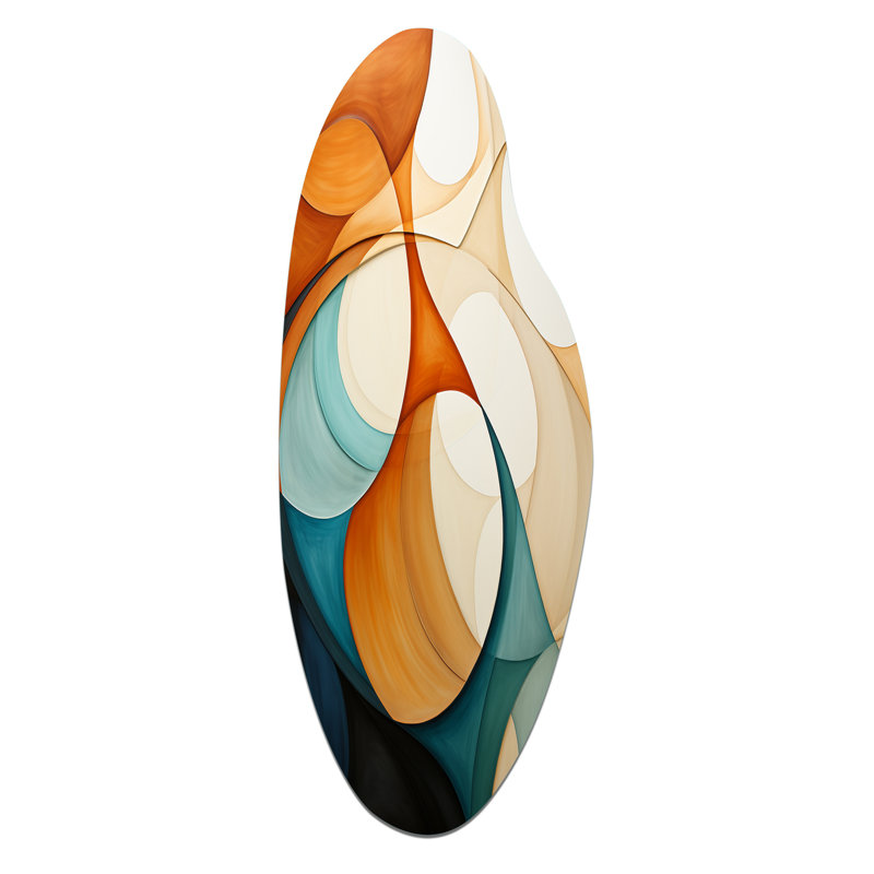 Emmett - reproduction d'art asymétrique moderne Mid-Century, art mural moderne en métal courbé, H 38 po x l 15 po x P 1 po