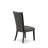 9 Piece Dining Room Table Set Includes a Rectangle Dining Table with X-Legs and 8 Dark Gotham Linen Fabric Upholstered Chairs, Wire Brushed Black 