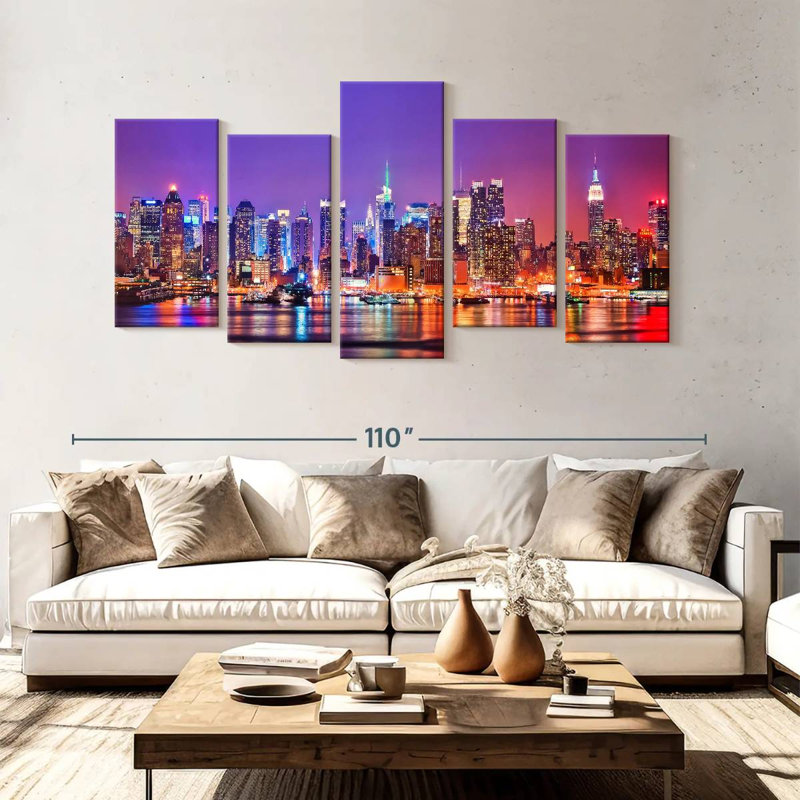 'New York At Night, 48" H x 94" W