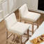 Tabouret de comptoir rembourré en lin massif à dossier ergonomique Howard-247603184