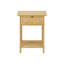 Table d'appoint simple à 2 niveaux de 18 pouces de largeur avec stratifié naturel et porte pour le salon de la chambre à coucher