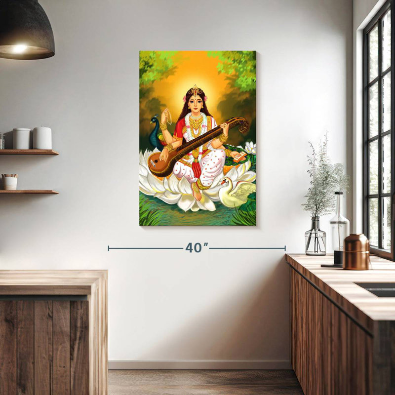 Adella Saraswati jouant de la musique, H 39 po x l 26 po