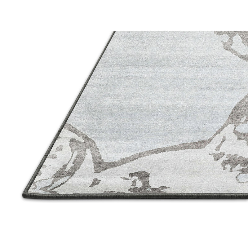 Tapis contemporain gris, Rectangle 7 pi x 10 pi