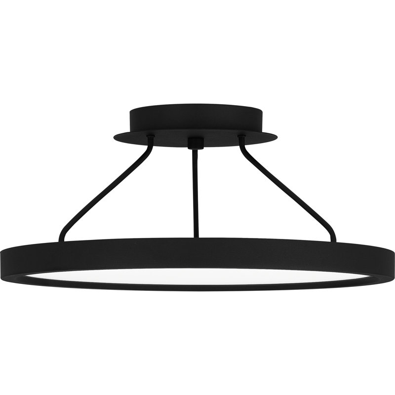 Outskirts Acrylic LED Semi Flush Mount, 6.8" H x 15" W x 15" D, Black