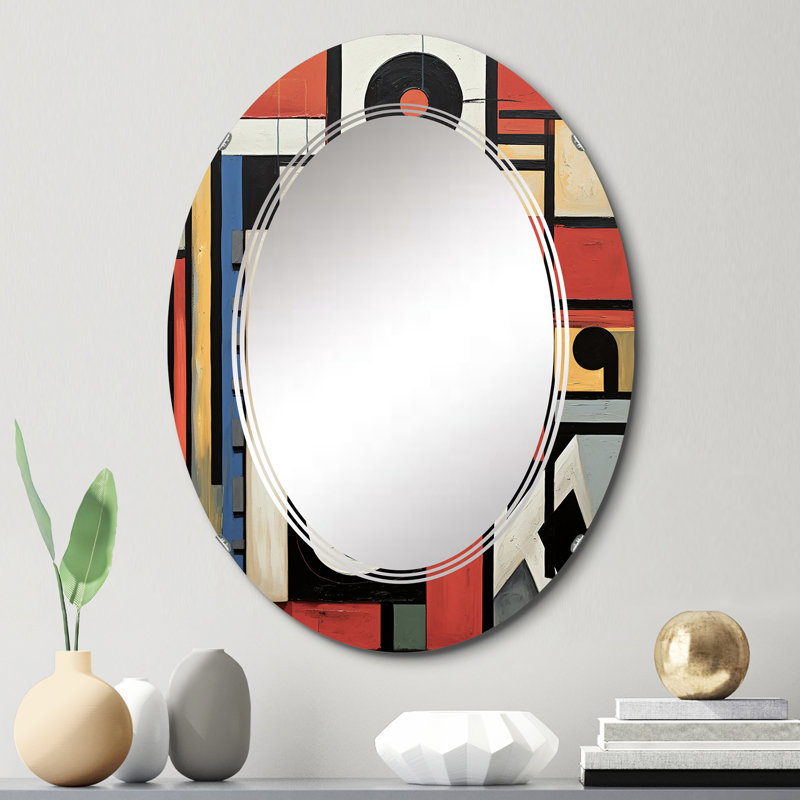 Feronia - Miroir mural moderne ovale, 30 po x 20 po