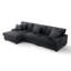 Canapé modulaire rembourré 3 pièces en flanelle de fourrure de lapin avec accoudoirs et coussins décoratifs 3 pièces-1467457581