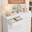 Commode moderne à 6 tiroirs, meuble de rangement haut pour chambre, salon, entrée, couloir-382822168