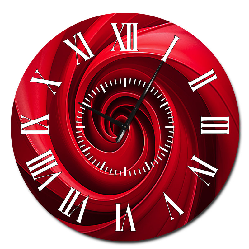 Horloge murale Red Spiral, Surdimensionné