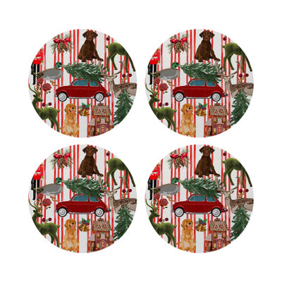 Sous-verres ronds en cuir végétalien Ultimate Christmas