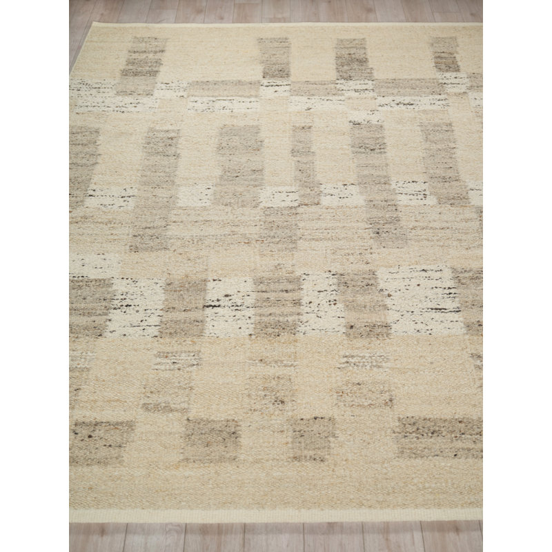 Sunstone flatweave Wool Beige/Brown Area Rug, 12'X15'