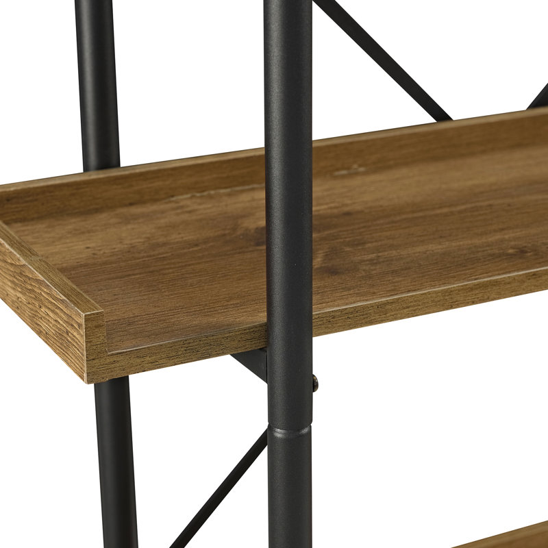 Jessica 92cm W Steel Etagere Bookcase, Barnwood