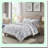 Botanical Bliss Reversible Comforter Set - Twin Size 6 Piece Bedding Bundle with Complete Sheet Set, Shams, and Decorative Pillow - All Season Cozy Cover in Modern Blue Print