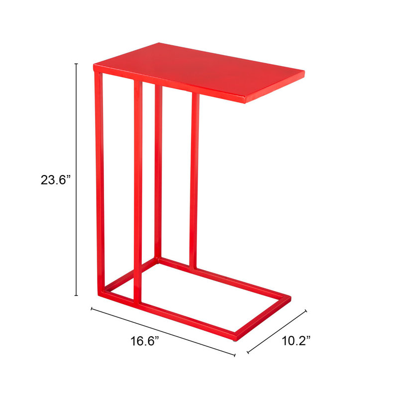 Tanu End Table, 23.6" H x 16.5" W x 10" D, Antique Zinc