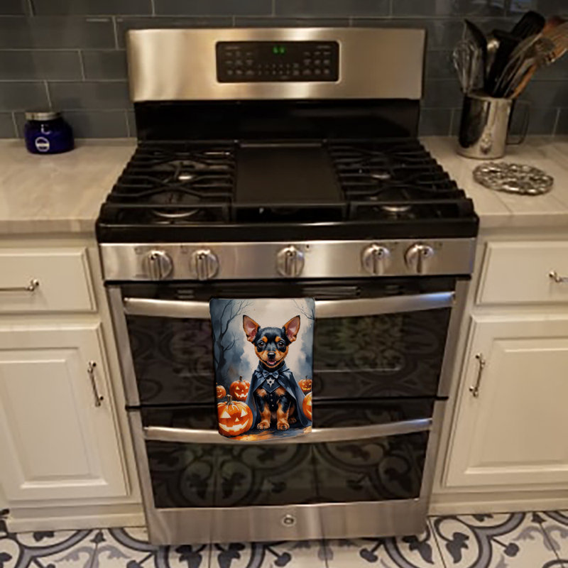 Miniature Pinscher Puppy Halloween Kitchen Towel, Miniature Pinscher