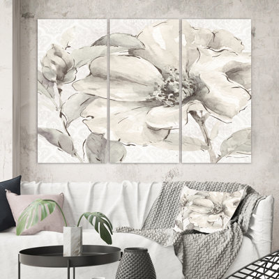 « indigold gris pivoines iv », reproduction d’image multi-pièces sur toile campagne