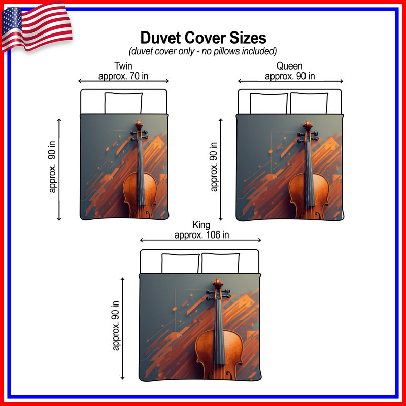 Housses de couette abstraites pour violon, Twin