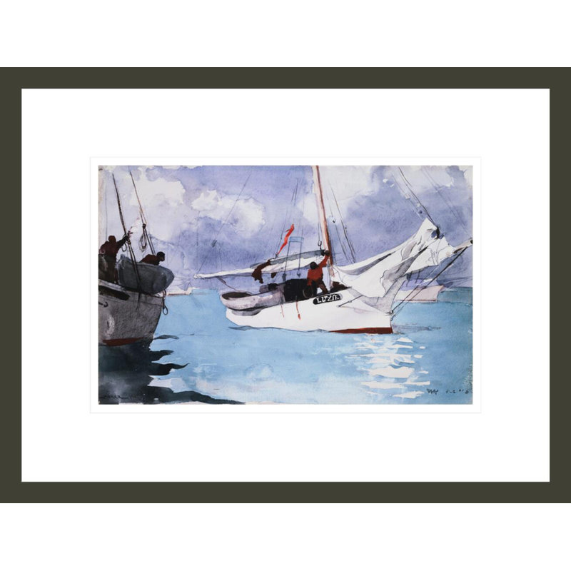 «Fishing bâteaux Key West» par Winslow Homer, impression giclée encadrée, H 12,78 po x l 16,75 po