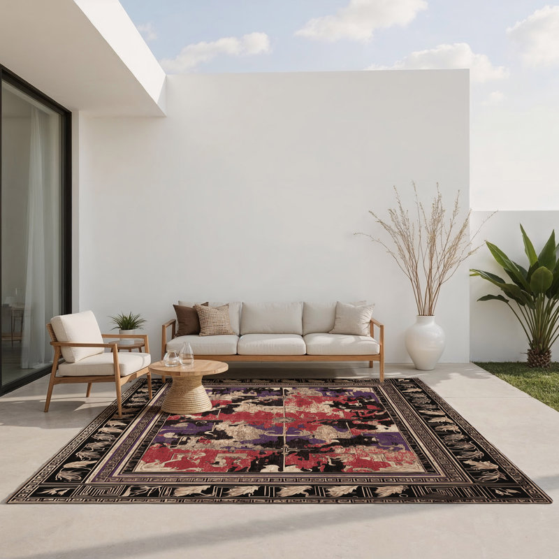 Tapis intérieur et extérieur Laurel Crown, Rectangle 1 pi 6 po x 2 pi 6 po