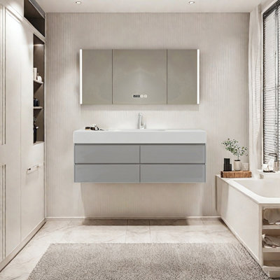 Armoire de salle de bain crème
