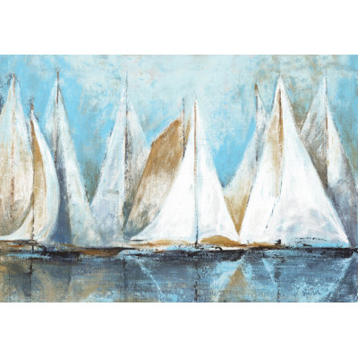 Sailboats 2 - Wrapped Canvas Painting