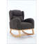 Chaise berçante en tissu Teddy avec pieds en bois paquet-1168145328