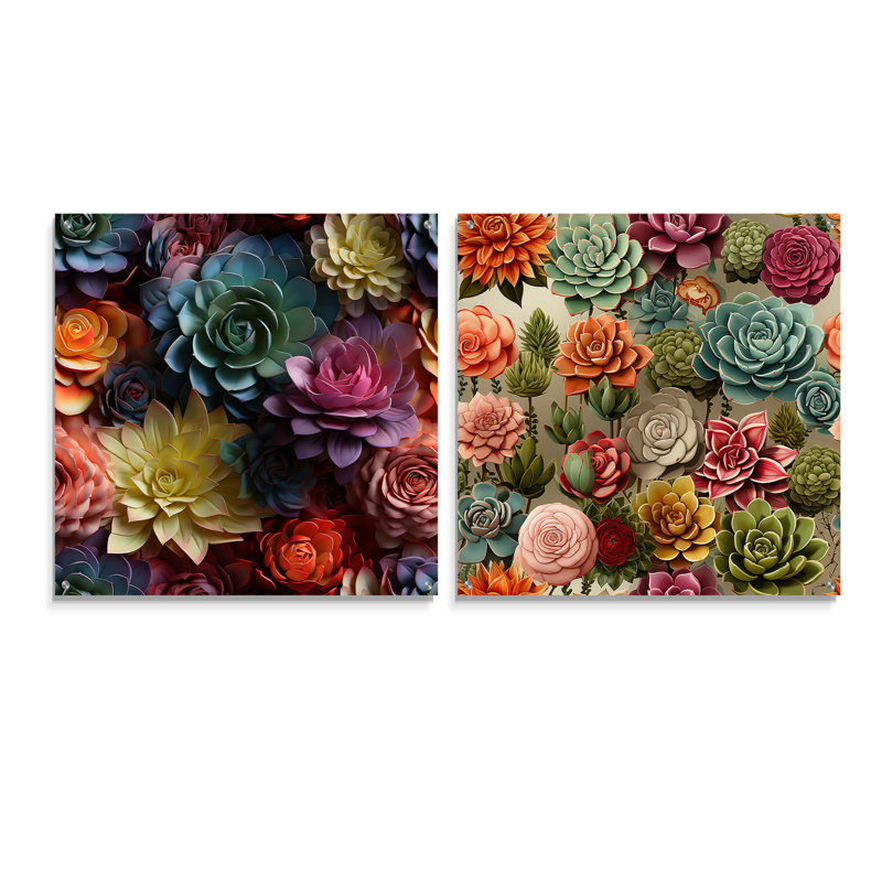 Amelie - Ensemble de 2 verres muraux abstraits en acrylique, H 16 po x l 33 po
