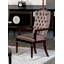 Tufted Upholstered Arm Chair in Brown