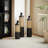 Black Metal Cylinder Floor Vases Set Of 3 - 28.7"/24.8"/20.8"H Glazed Vases With Triangular Embossing, Glam Home Decor (3.15In Diameter, 15.2Lbs Total)