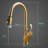 Kitchen Faucet With Pull Out Sprayer Brushed Gold Single Handle 1 Hole High Arc Pull Out Kitchen Sink Faucets