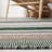 Dhurries Flat Weave Wool/Cotton Striped Rug in Green/Gray-62440682