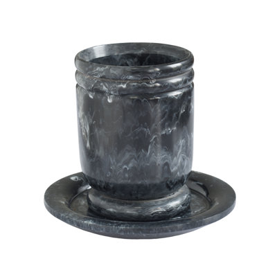 Coupe cannelée en résine noire et blanche