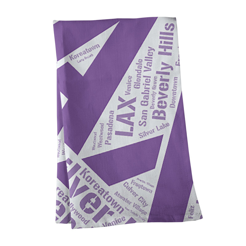 Cotton Tea Towel Kitchen Towel, Purple, Los Angeles