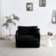 Fauteuil d'appoint avec repose-pieds - Revêtement en chenille noir, bois massif, espace de détente pour le salon