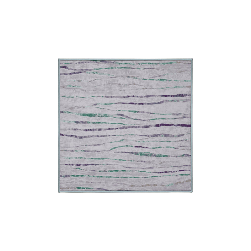 Tapis bleu soyeux et moelleux, Carré 3 pi